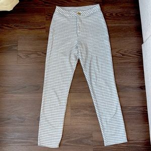 XS blue and white checkered pants